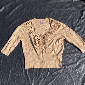 Worthington Cardigan Beige/Tan Button Front Sweater